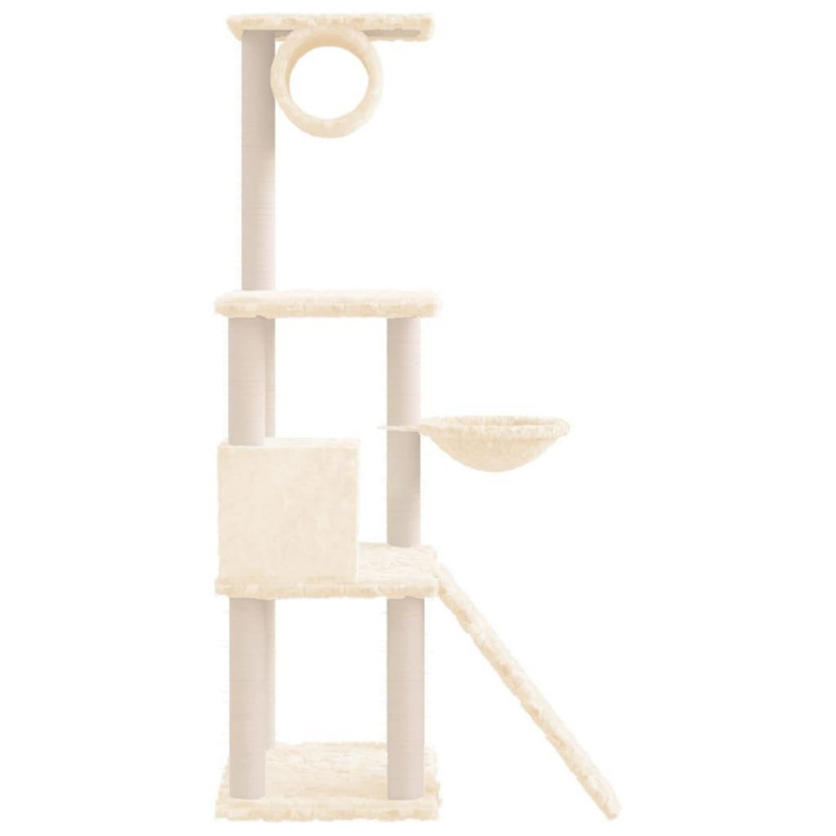 VIDAXL Arbre a chat avec griffoirs en sisal Creme 131 cm