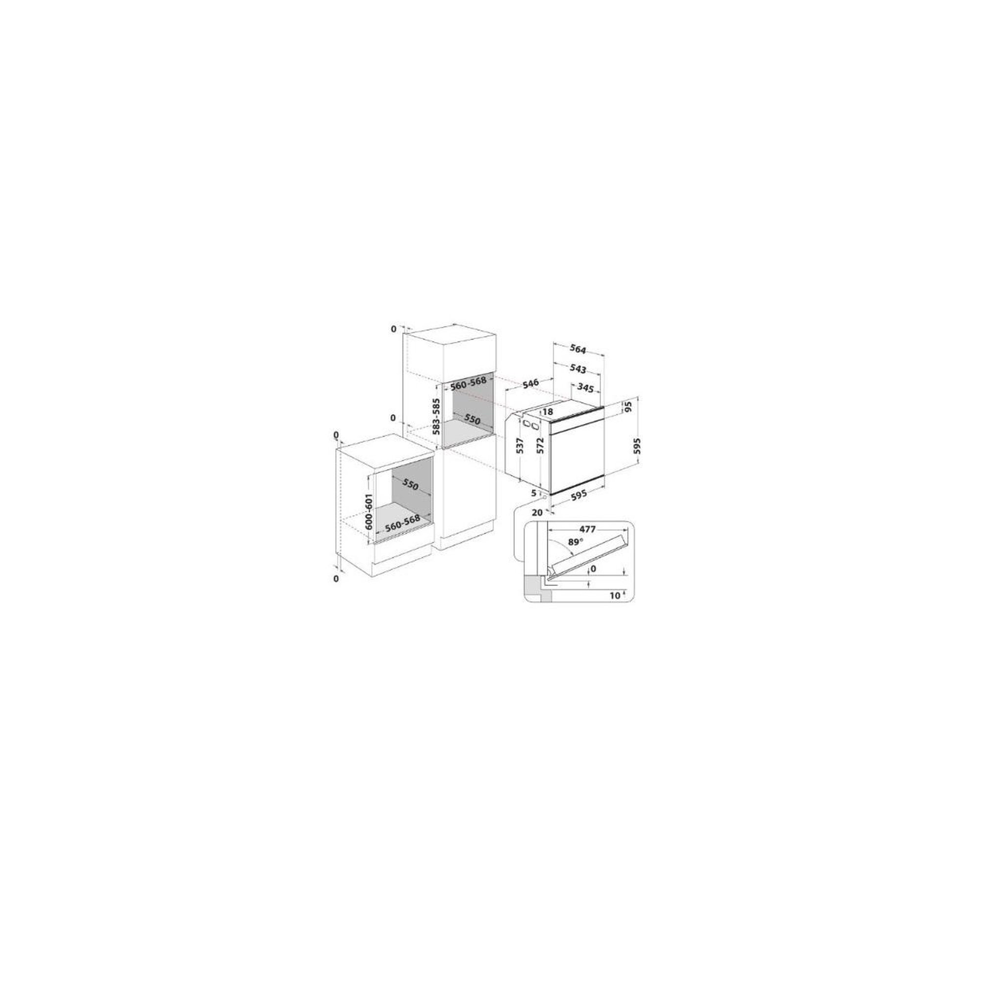 Voir la diapositive 2 : Whirlpool Four intégrable multifonction 73l 60cm pyrolyse inox - AKZM8670IX