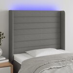 VIDAXL Tete de lit a LED Gris fonce 103x16x118/128 cm Tissu