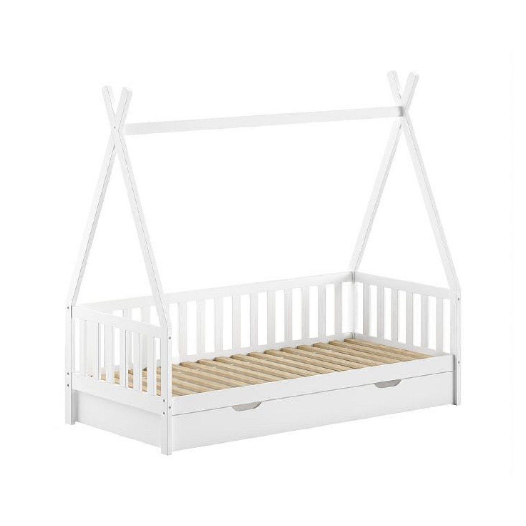 Vipack Lit tipi avec tiroir blanc - bois