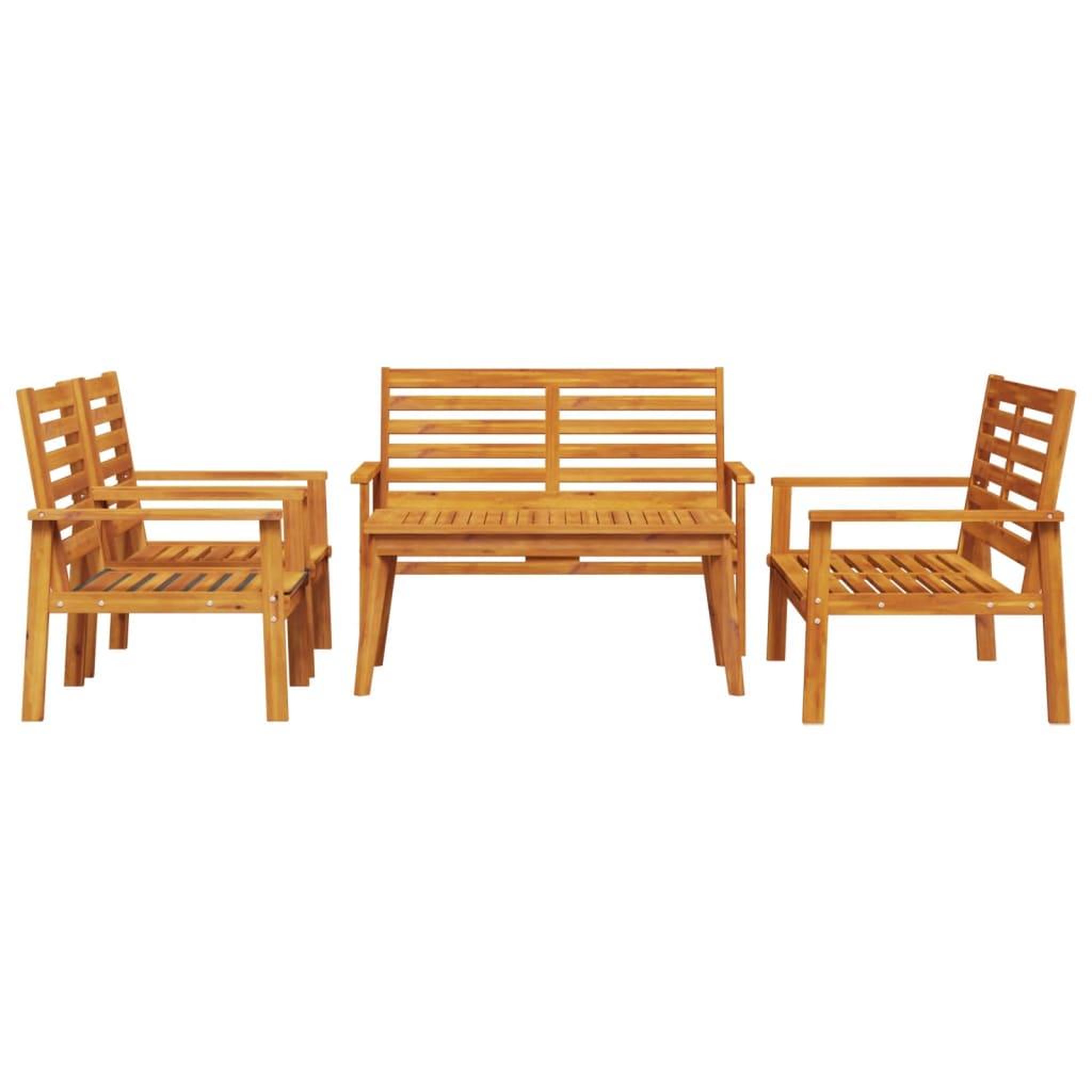 Voir la diapositive 3 : VIDAXL Salon de jardin 5 pcs bois d'acacia solide