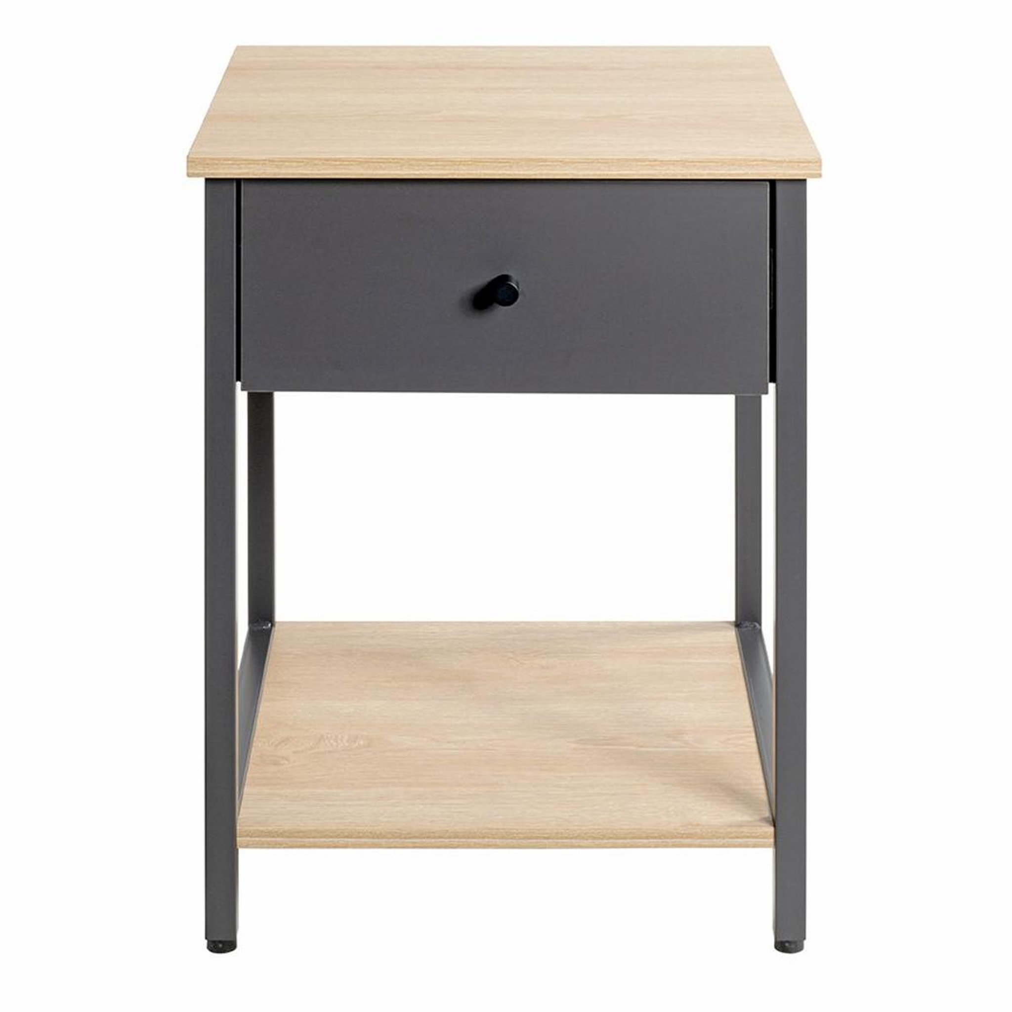 Voir la diapositive 2 : Paris Prix Table de chevet avec tiroir  burga  55cm anthracite & naturel
