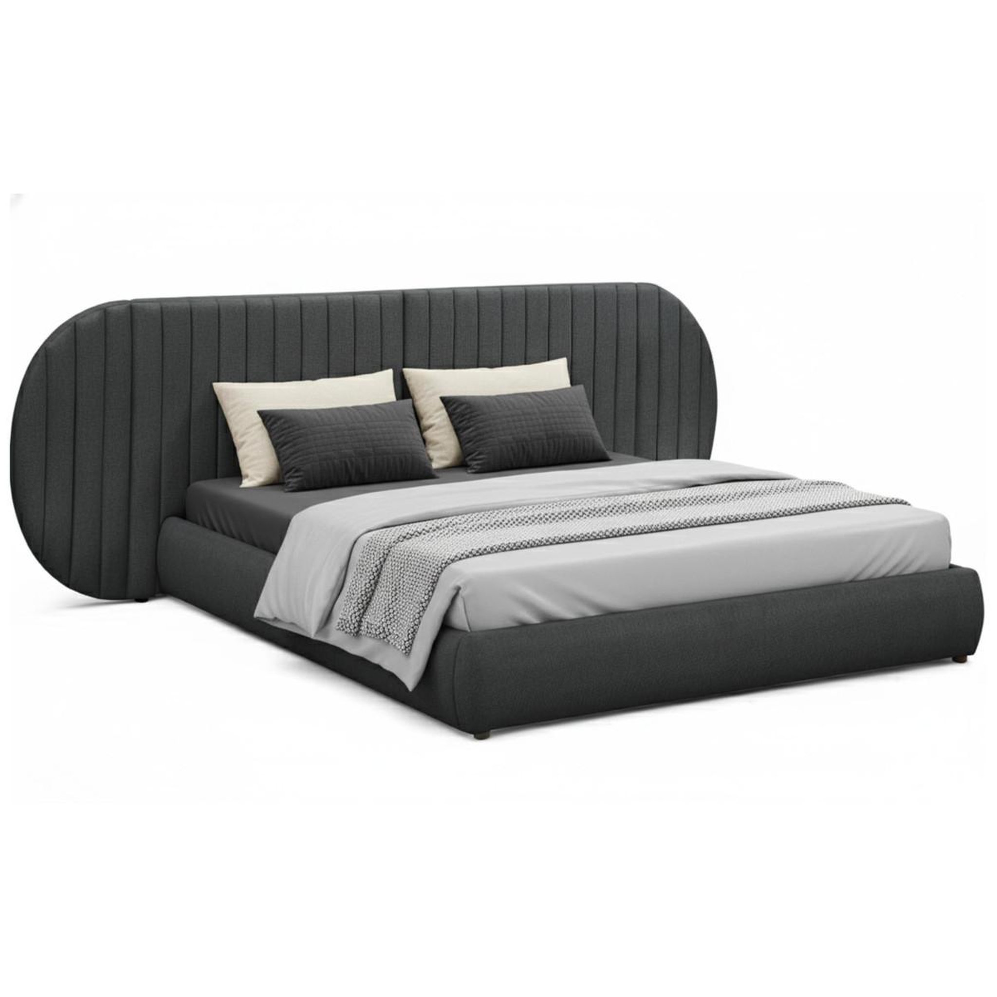Voir la diapositive 3 : Paris Prix Lit coffre tête de lit modulable  comfy  180x200cm gris foncé