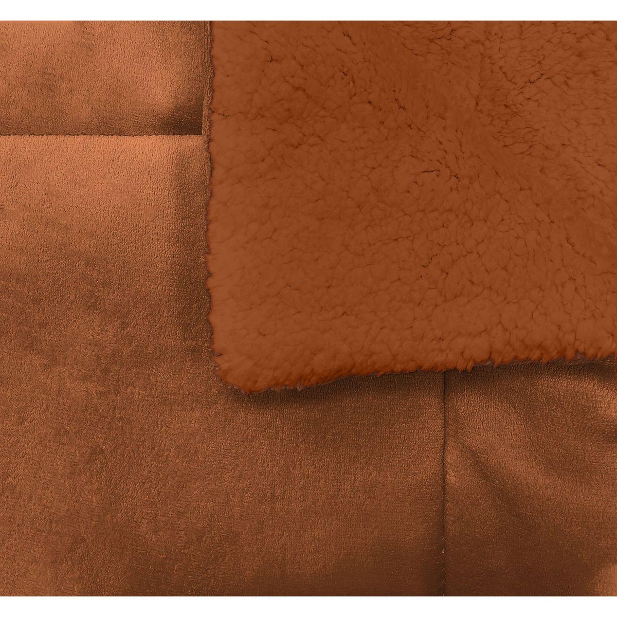 ACTUEL Couverture unie double face velours/sherpa