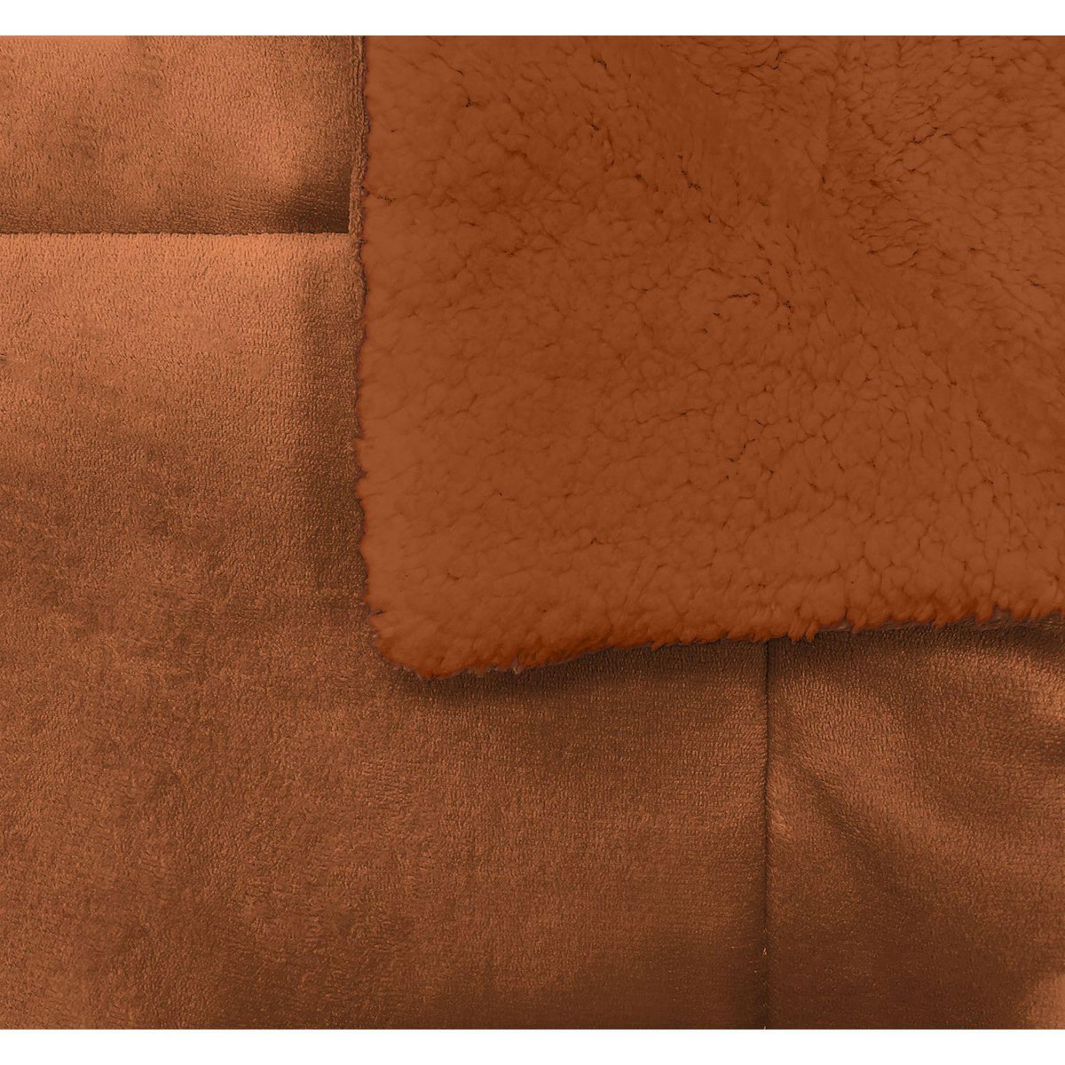 ACTUEL Couverture unie double face velours/sherpa