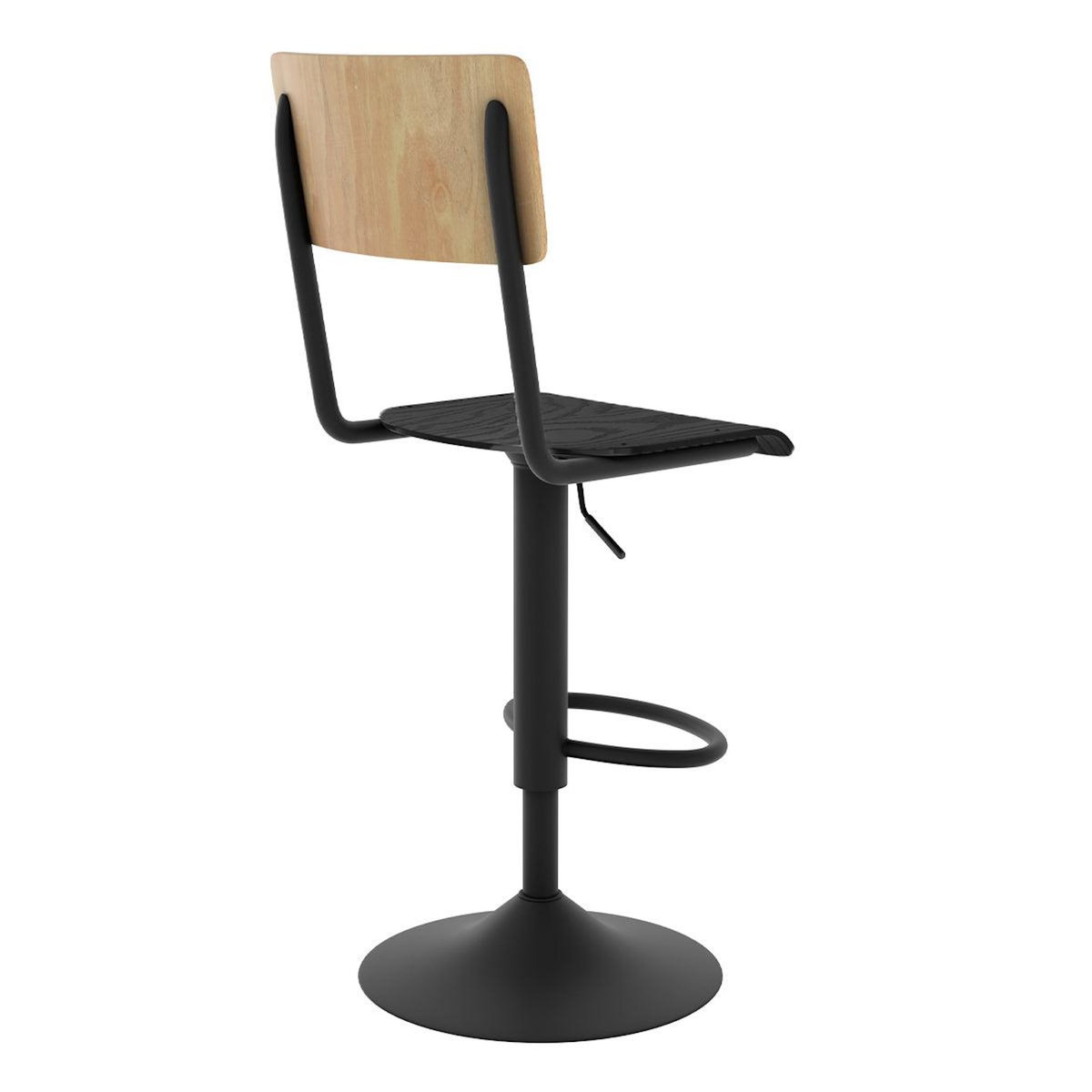 Rendez vous déco Lot de 2 chaises de bar réglables 60/80 cm en bois noir - Clem