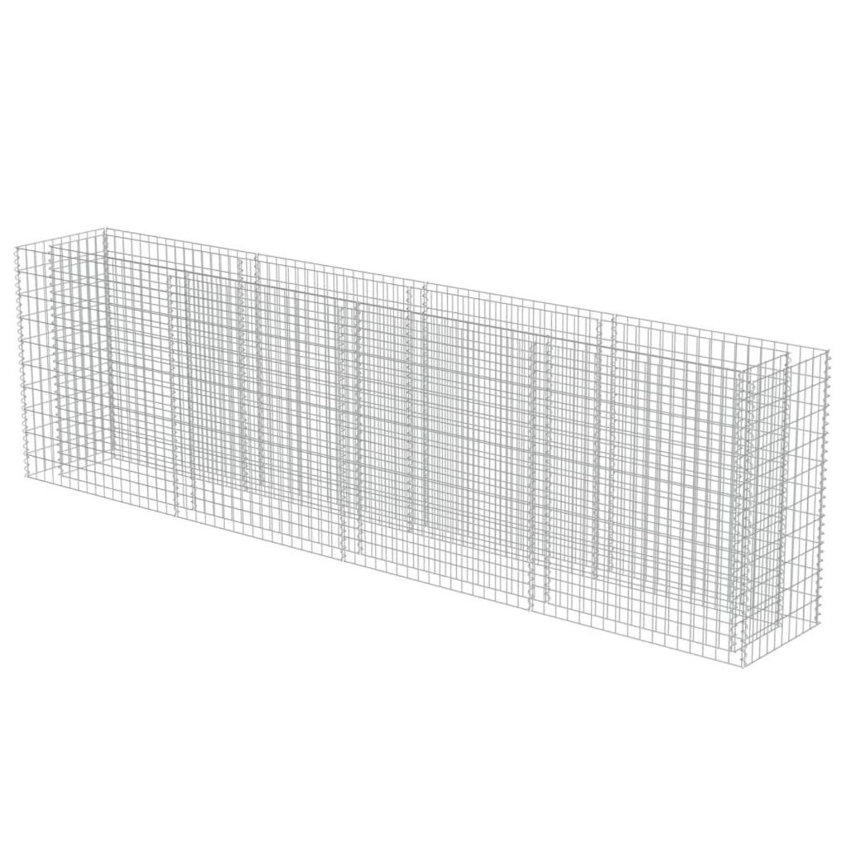 VIDAXL Lit sureleve a gabion Acier galvanise 360x50x100 cm