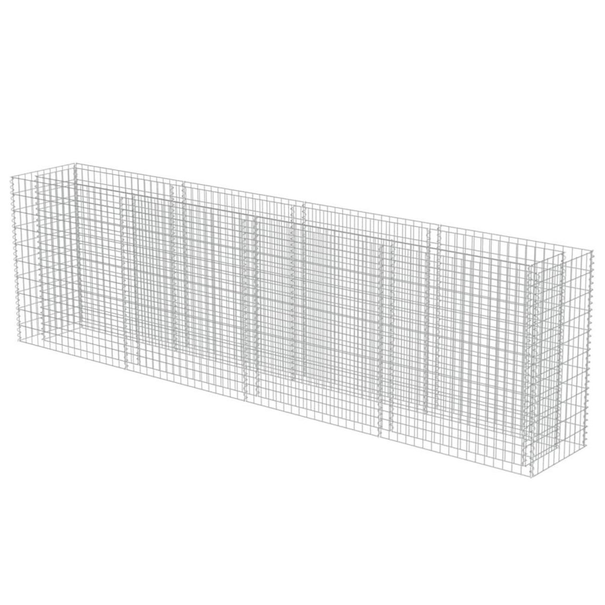 VIDAXL Lit sureleve a gabion Acier galvanise 360x50x100 cm