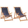 Voir la diapositive 2 : VIDAXL Chaises de plage pliables lot de 2 bleu tissu