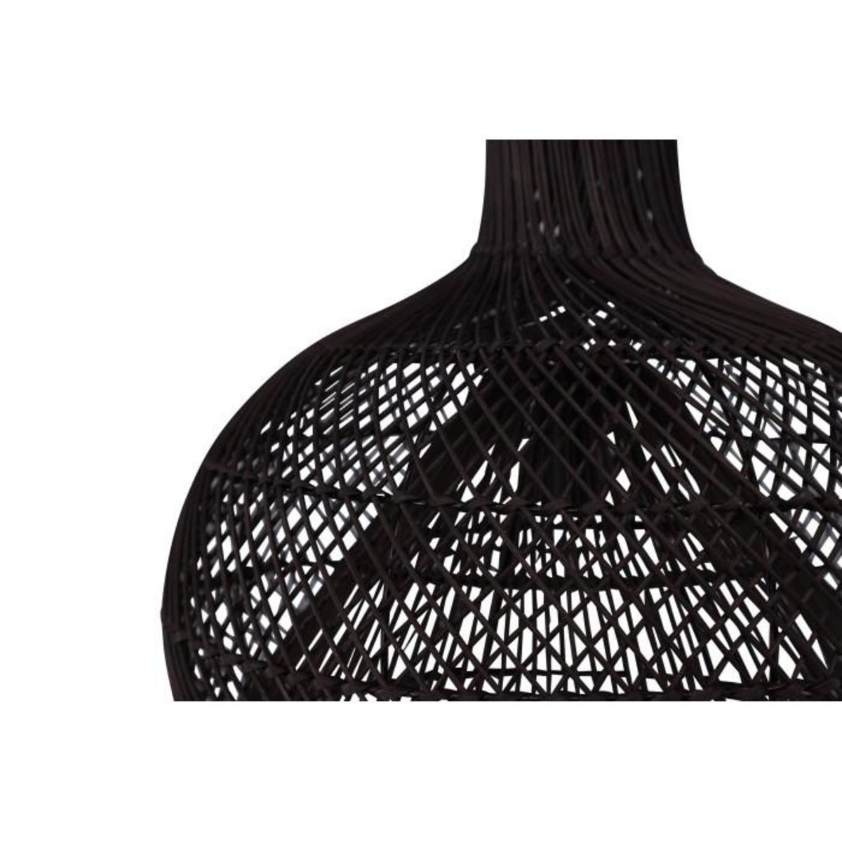 Paris Prix Lampe Suspension en Rotin  Laroche  45cm Noir