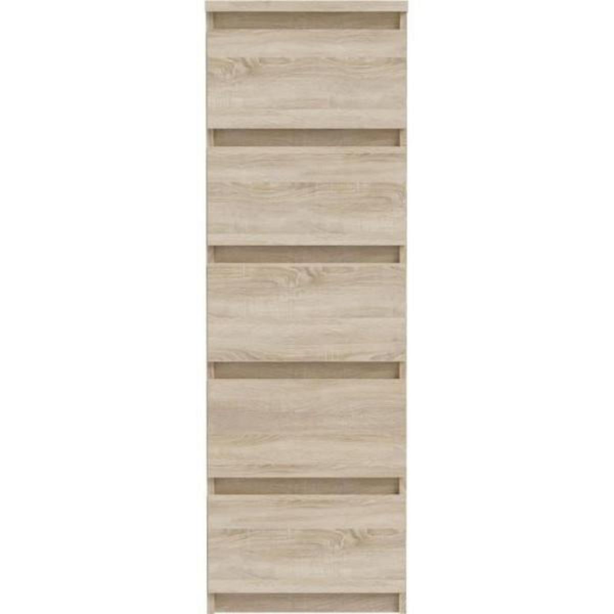 MARKET24 Commode CHELSEA 5 tiroirs - L 41,8 x P 42,2 x H 128,1 - Décor chene sonoma