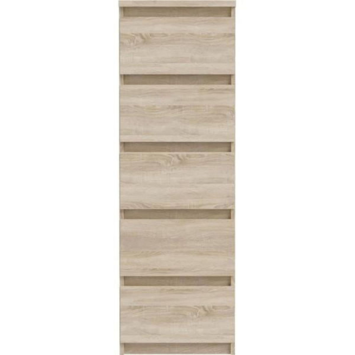 MARKET24 Commode CHELSEA 5 tiroirs - L 41,8 x P 42,2 x H 128,1 - Décor chene sonoma
