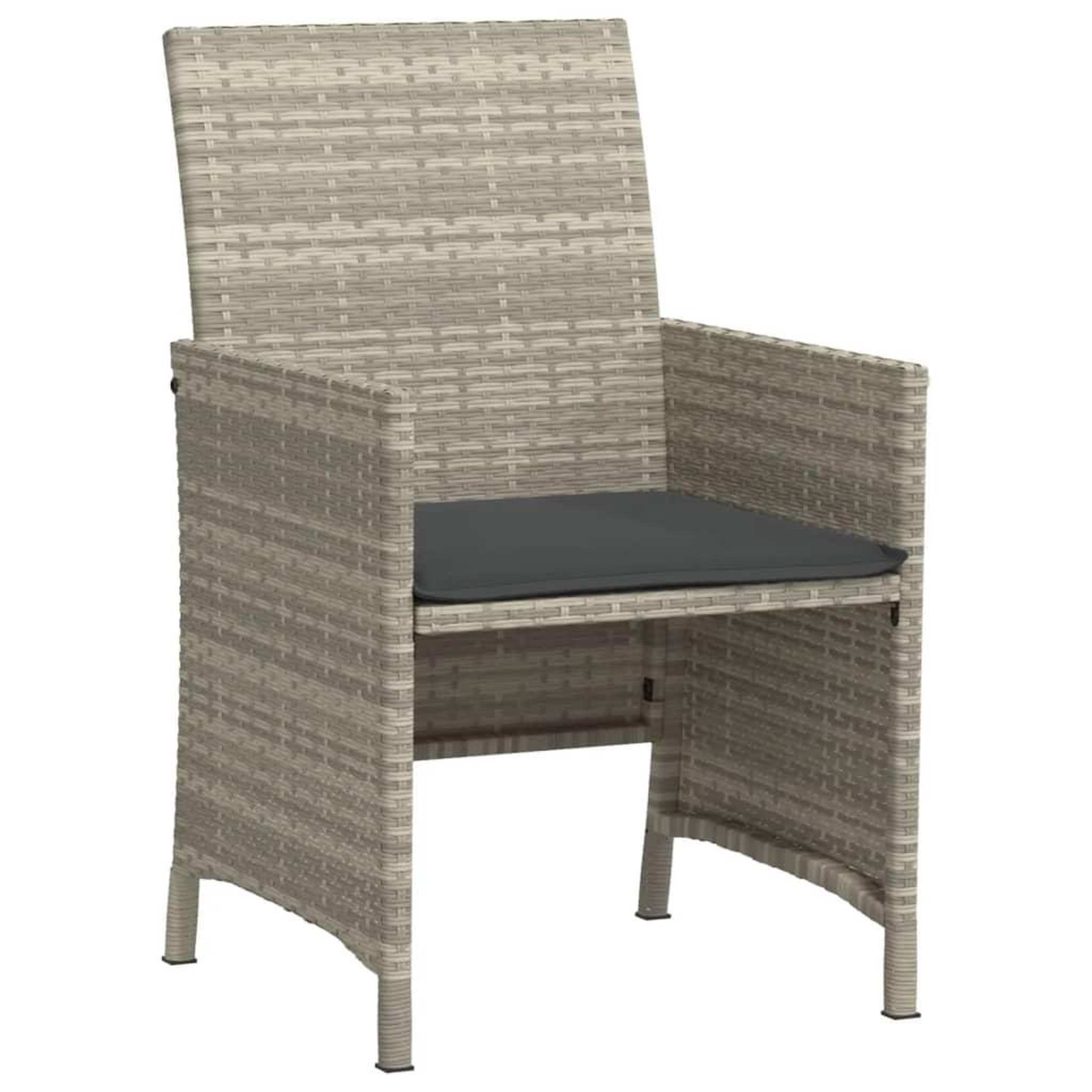 Voir la diapositive 5 : VIDAXL Ensemble de bistro 3 pcs et coussins gris clair resine tressee