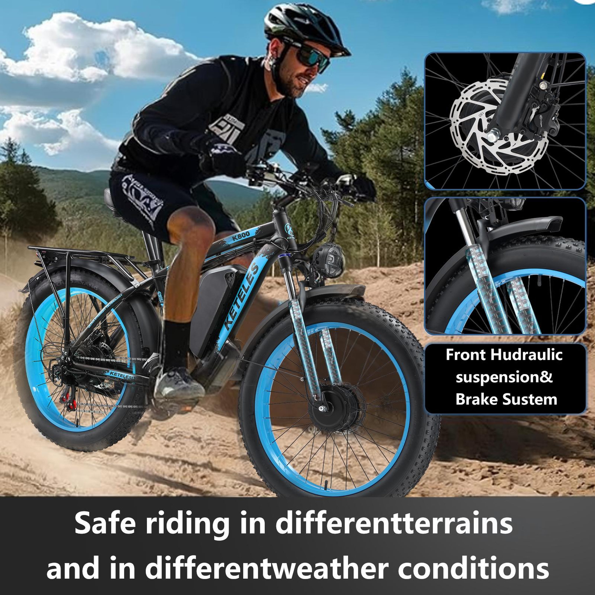 Voir la diapositive 3 : KETELES Vtt électrique keteles k800 à double moteur