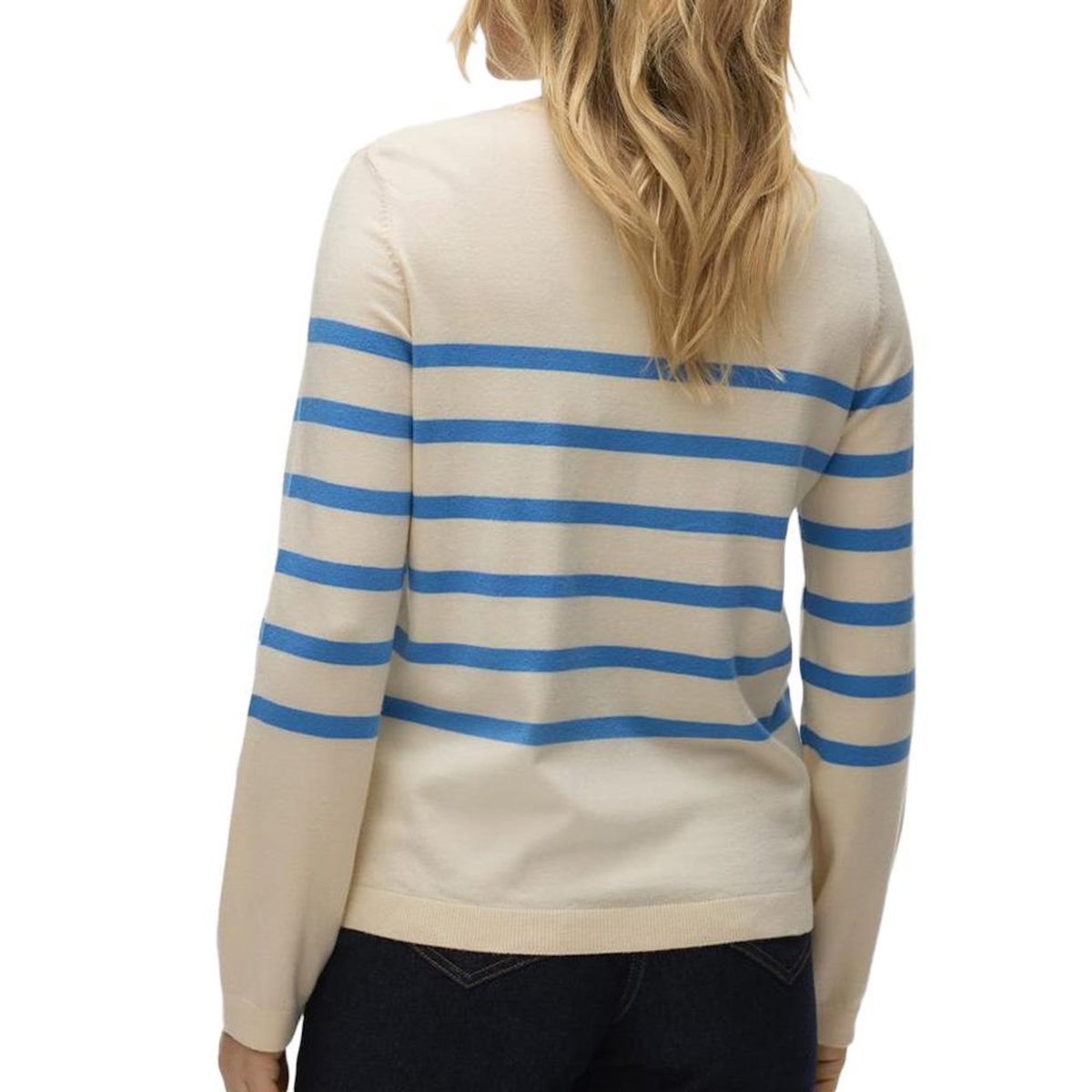 Vero Moda Pull Ecru/Bleu Femme Vero Moda Saba