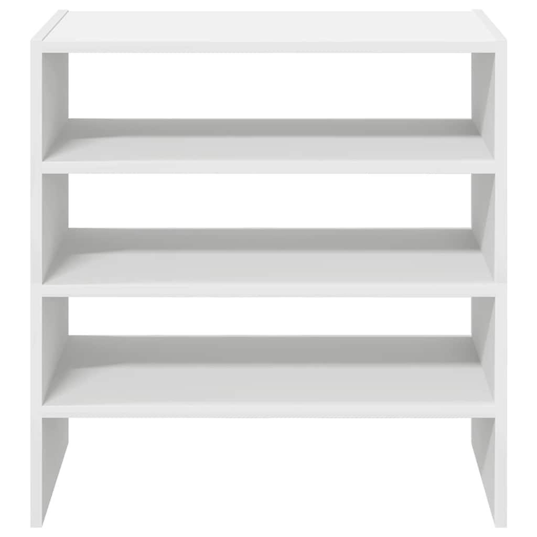 Voir la diapositive 4 : VIDAXL Etageres a chaussures 2 pcs empilable blanc 60x30x30,5 cm