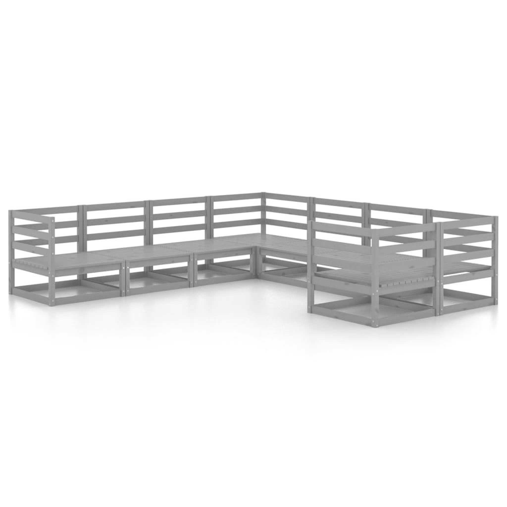 Voir la diapositive 2 : VIDAXL Salon de jardin 8 pcs bois de pin massif