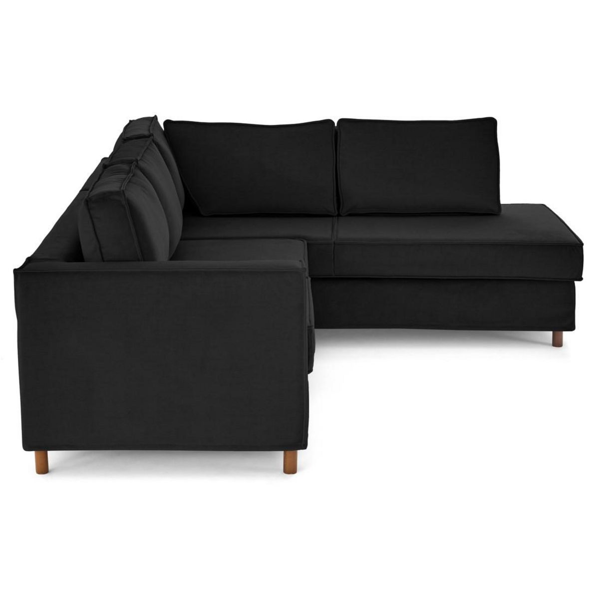 LISA DESIGN Jake - canapé déhoussable d'angle droit 5 places en velours