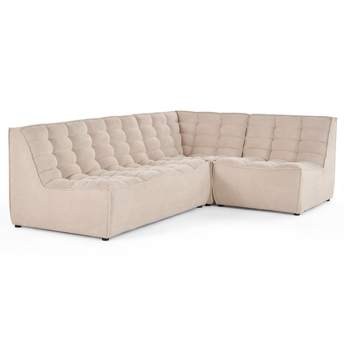 LISA DESIGN Ellie - canapé modulable d'angle réversible 4 places en velours texturé