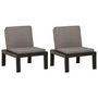 Voir la diapositive 2 : VIDAXL Chaises de salon de jardin et coussins lot de 2 Plastique Gris