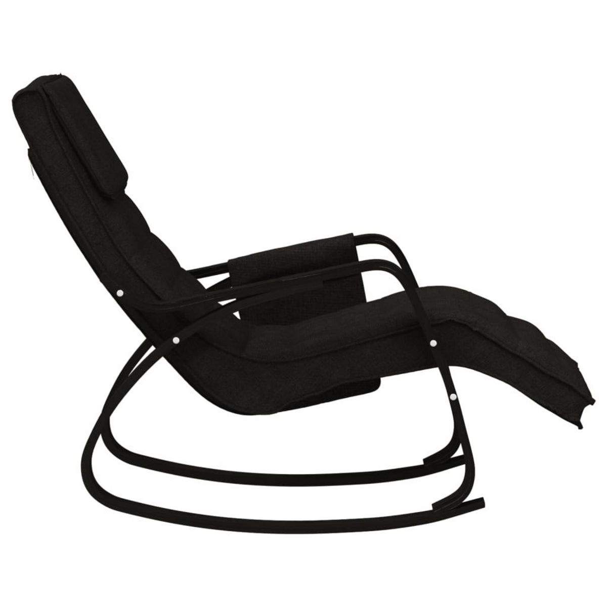 VIDAXL Chaise a bascule Noir Tissu