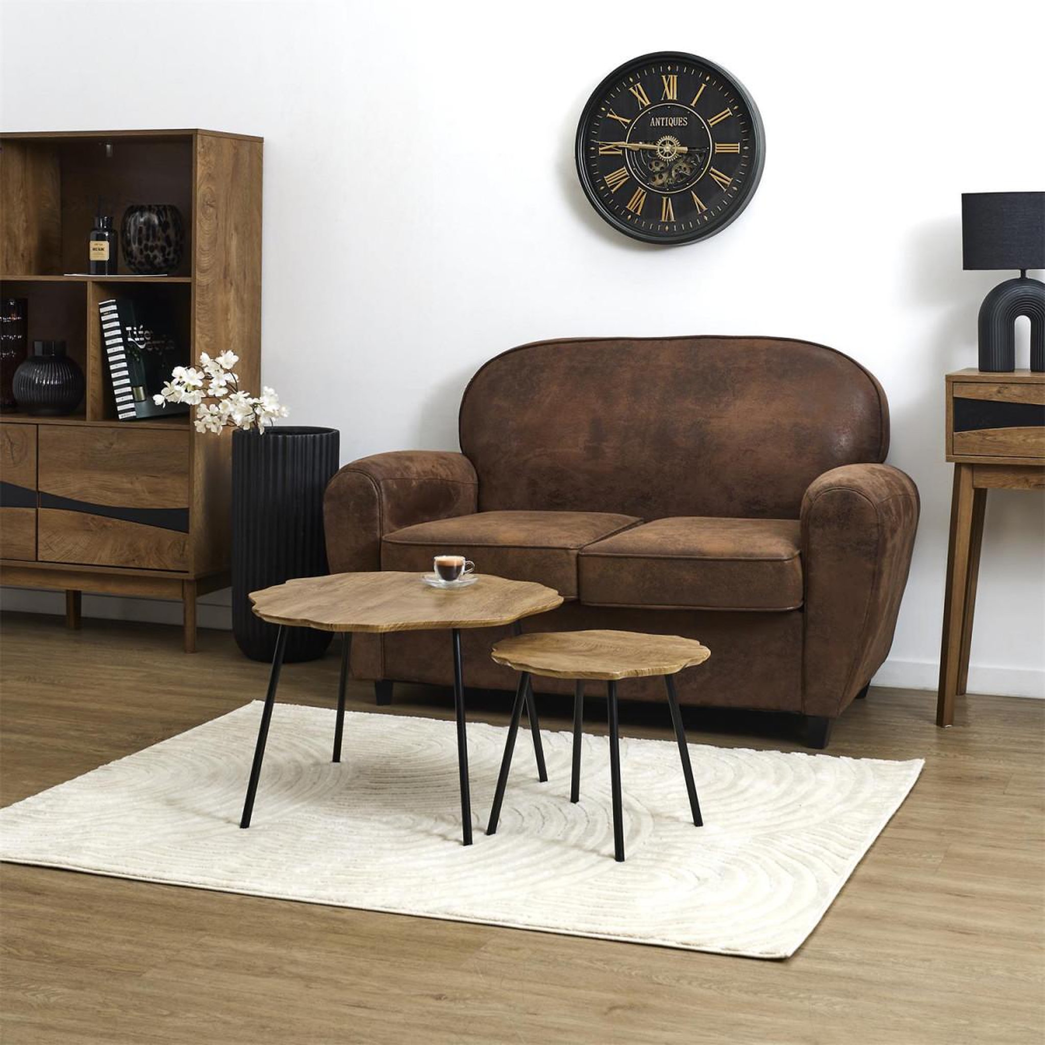 Voir la diapositive 6 : The Home Deco Factory Lot de 2 tables basses gigognes  forest  60cm marron