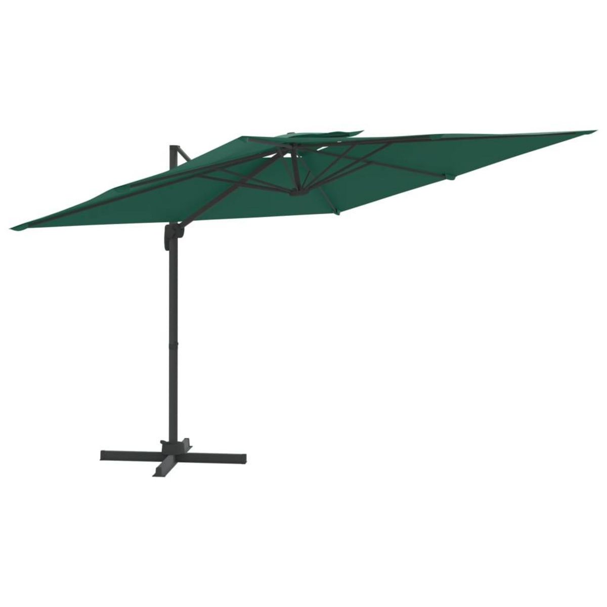 VIDAXL Parasol cantilever a double toit Vert 300x300 cm