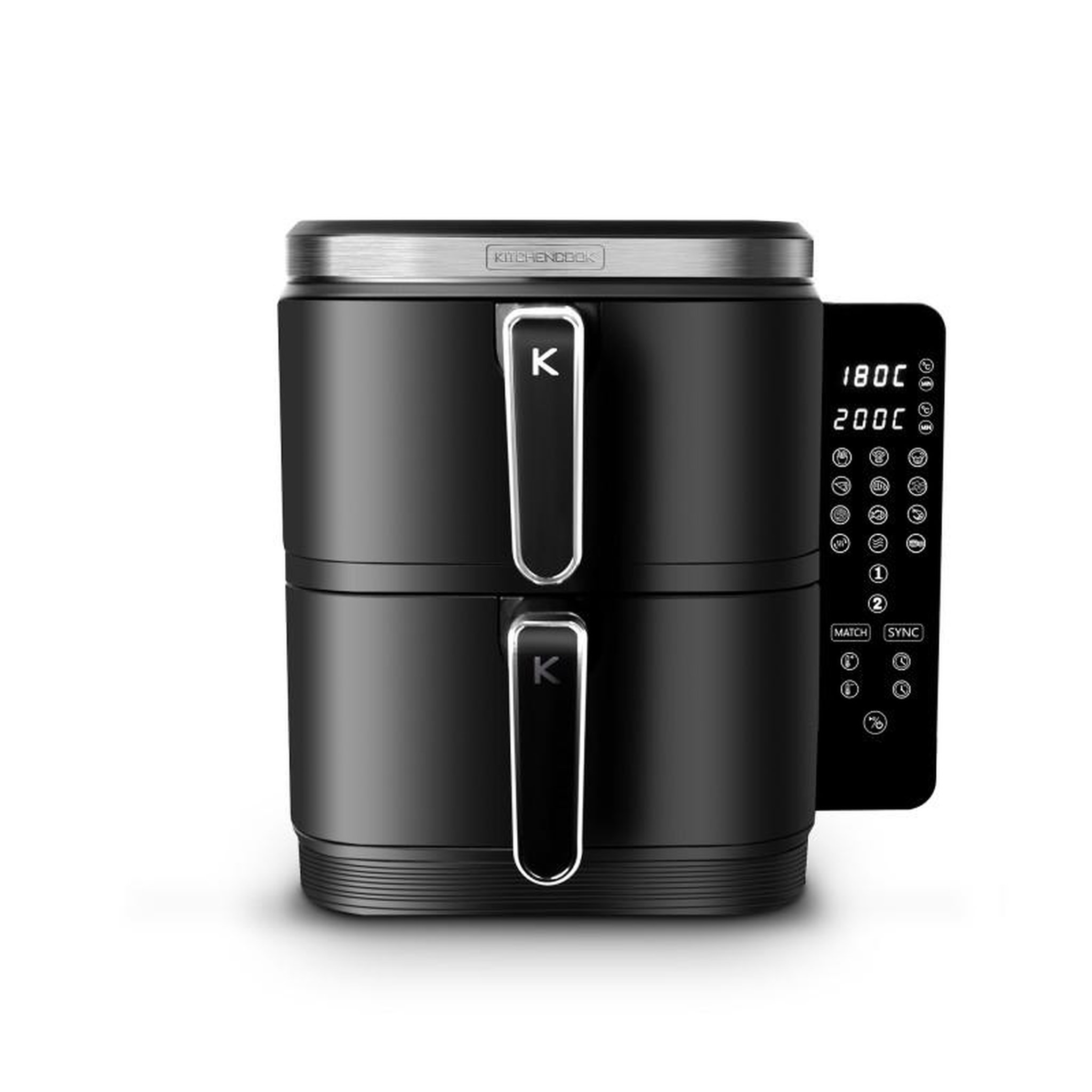 KITCHENCOOK Kitchencook - double friteuse à air verticale 12l - 2800w - 12 programmes - thermostat réglable - panier à friture amovible
