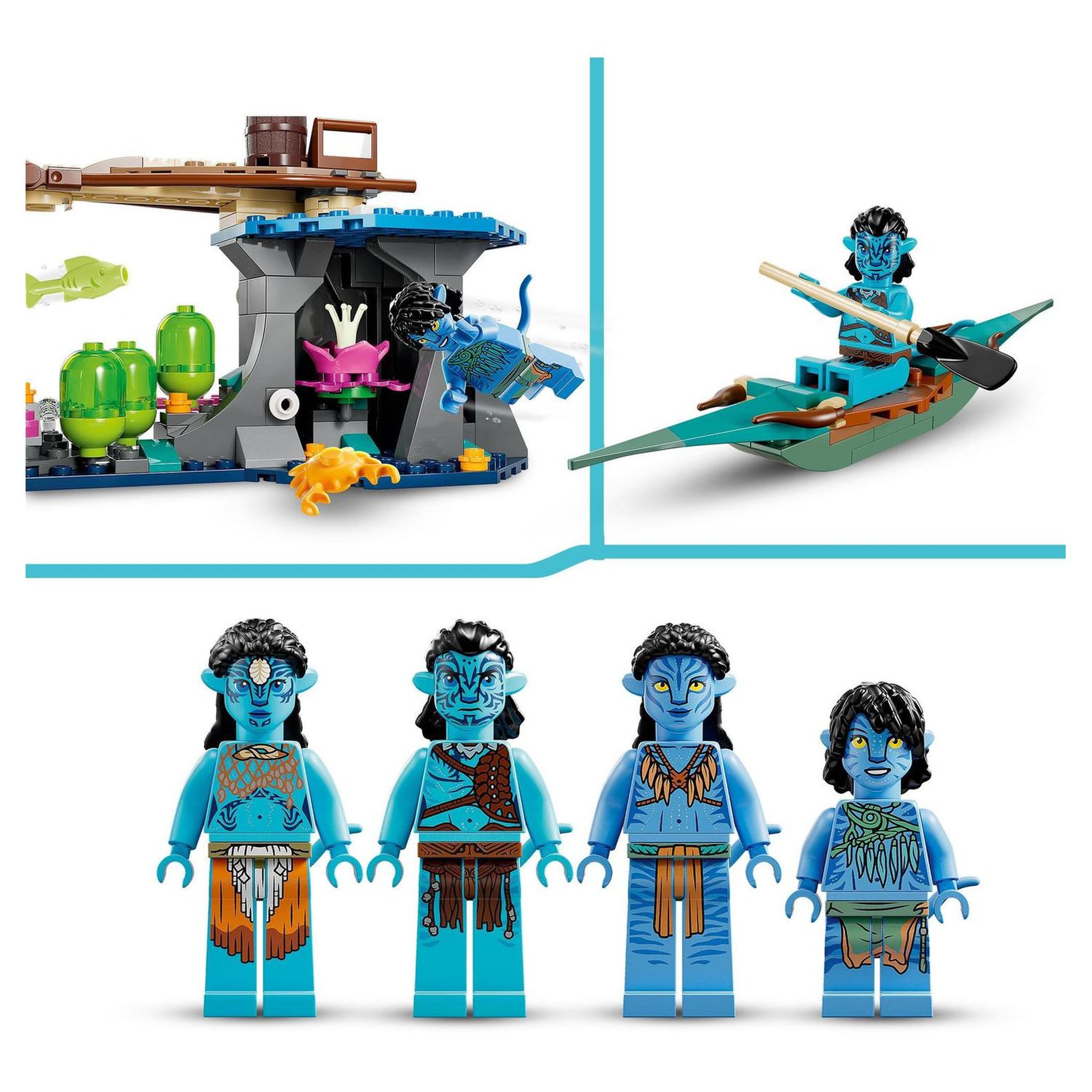 Voir la diapositive 5 : LEGO Avatar 75578 Le village aquatique de Metkayina, Jouet de Construction, avec Village, Canoë, Pandora, Minifigurines Neytiri et Tonowari