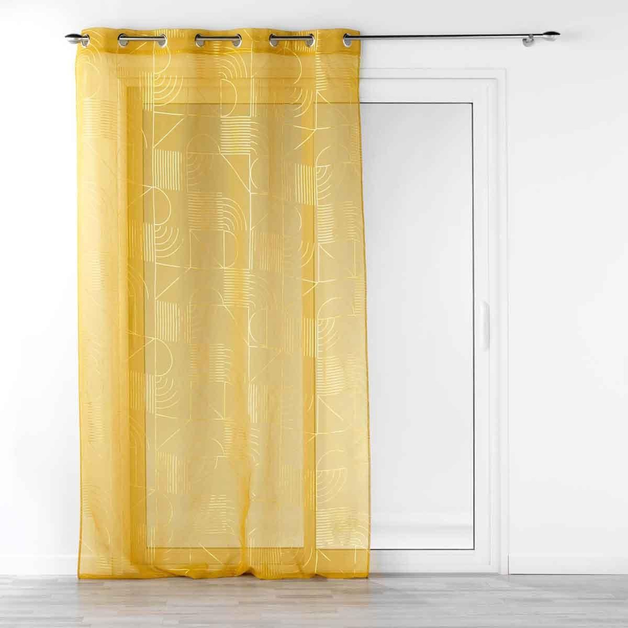 Douceur d'Intérieur Rideau voilage à œillets  lineor  140x240cm jaune