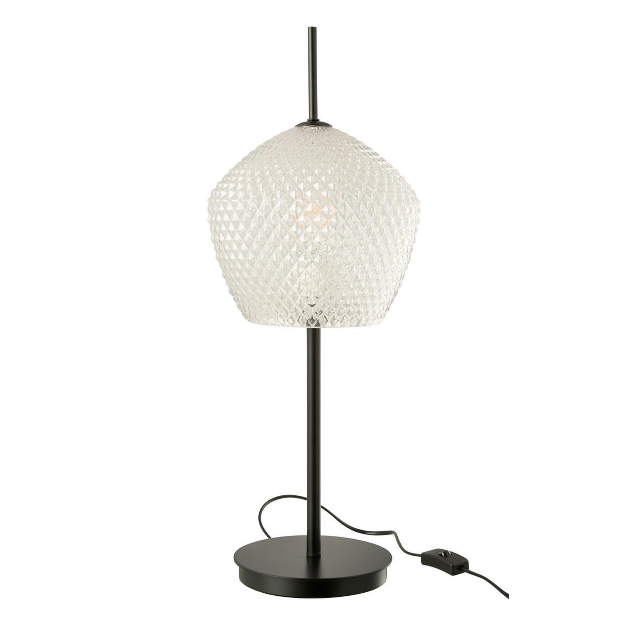J-LINE Lampe à poser en verre design  jenna  60cm blanc