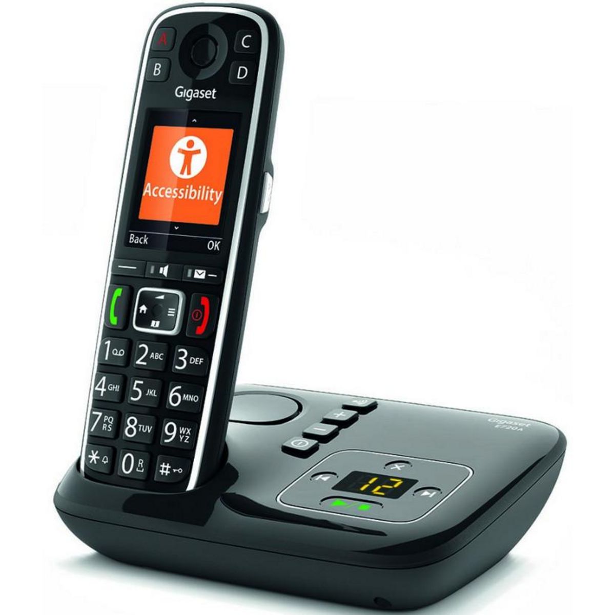 GIGASET Téléphone sans fil dect noir avec répondeur - gigae720anoir