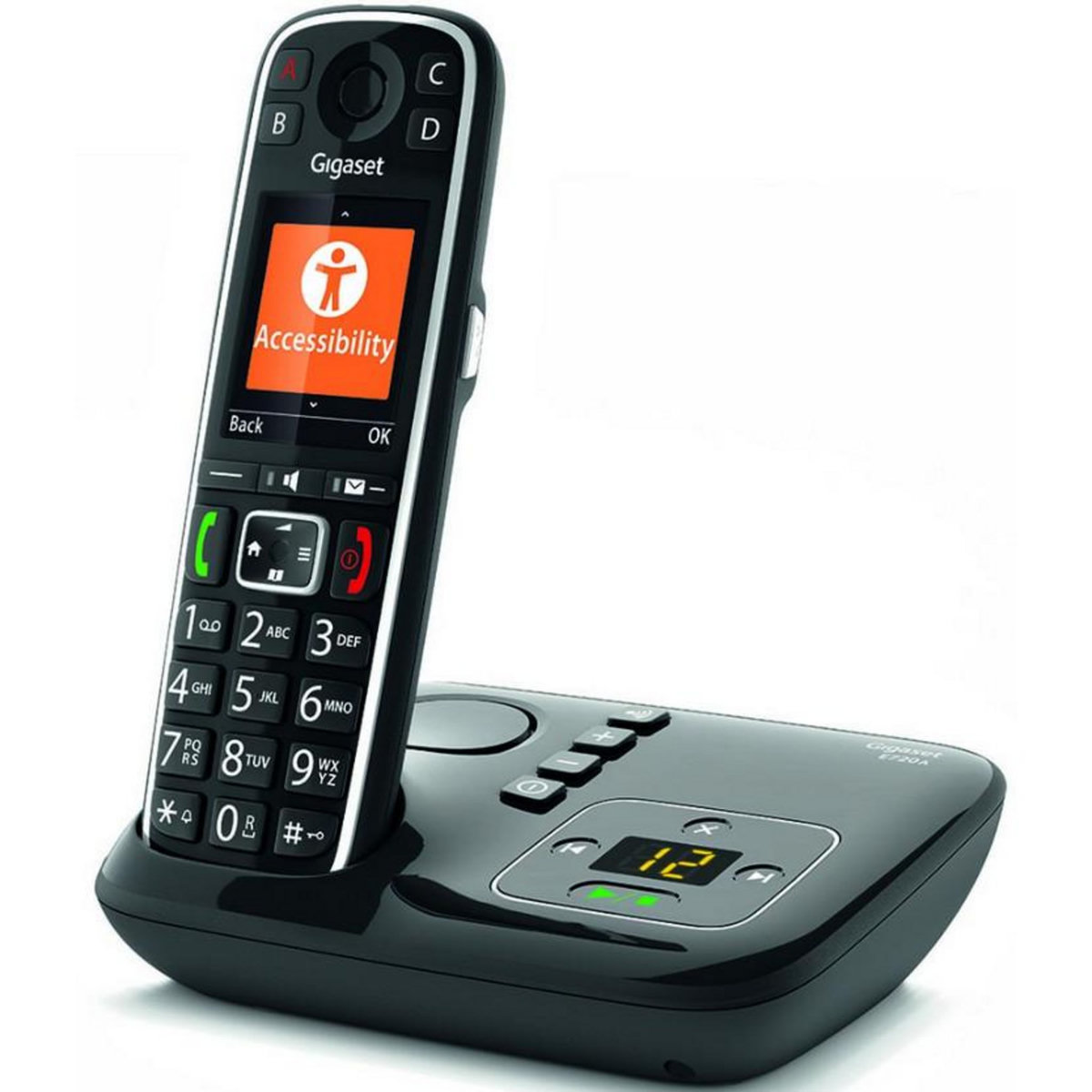 GIGASET Téléphone sans fil dect noir avec répondeur - gigae720anoir