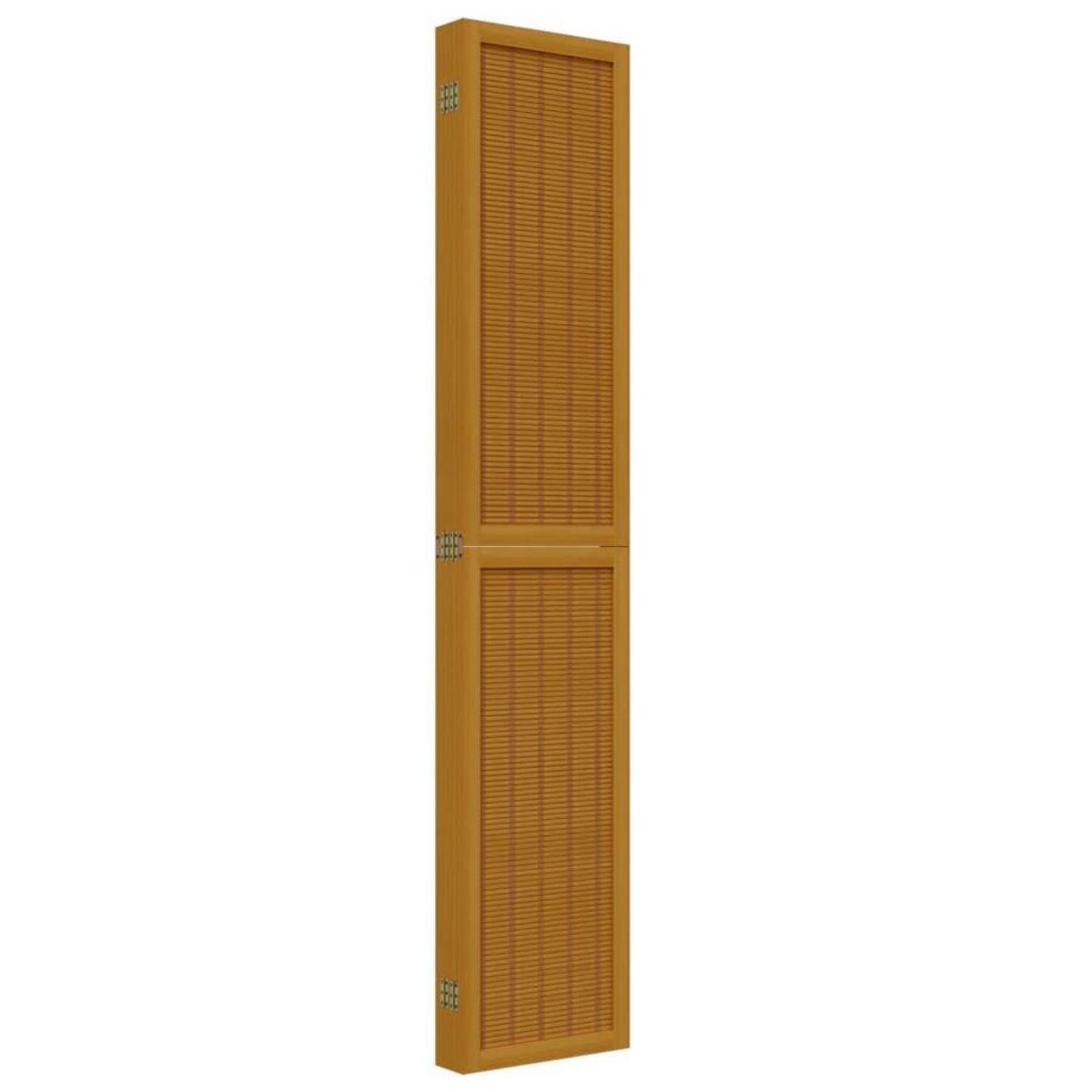 VIDAXL Cloison de separation 6 panneaux marron bois paulownia massif