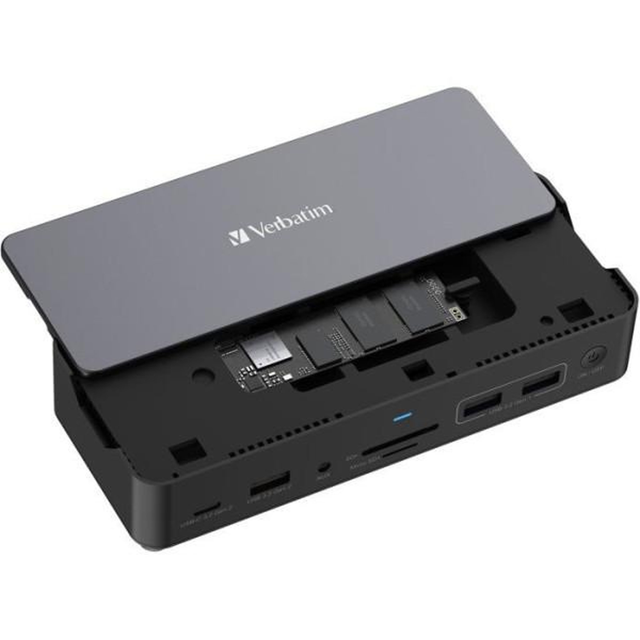 Voir la diapositive 3 : Verbatim Station d'accueil portable USB-C 3.2 - VERBATIM - Pro CDS-15SSD - Avec SSD 256 Go inclus - Gris