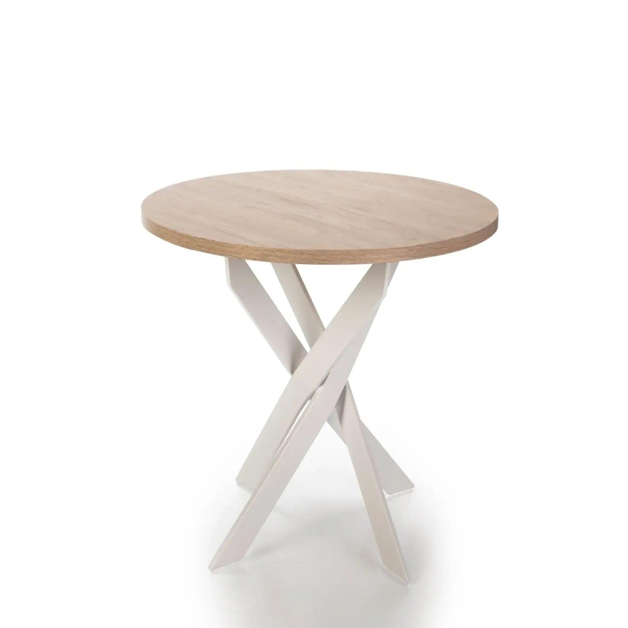 CASANOVA PARIS Minoa - table à manger ronde 120cmpieds en métal. Coloris disponibles : Noir, Blanc