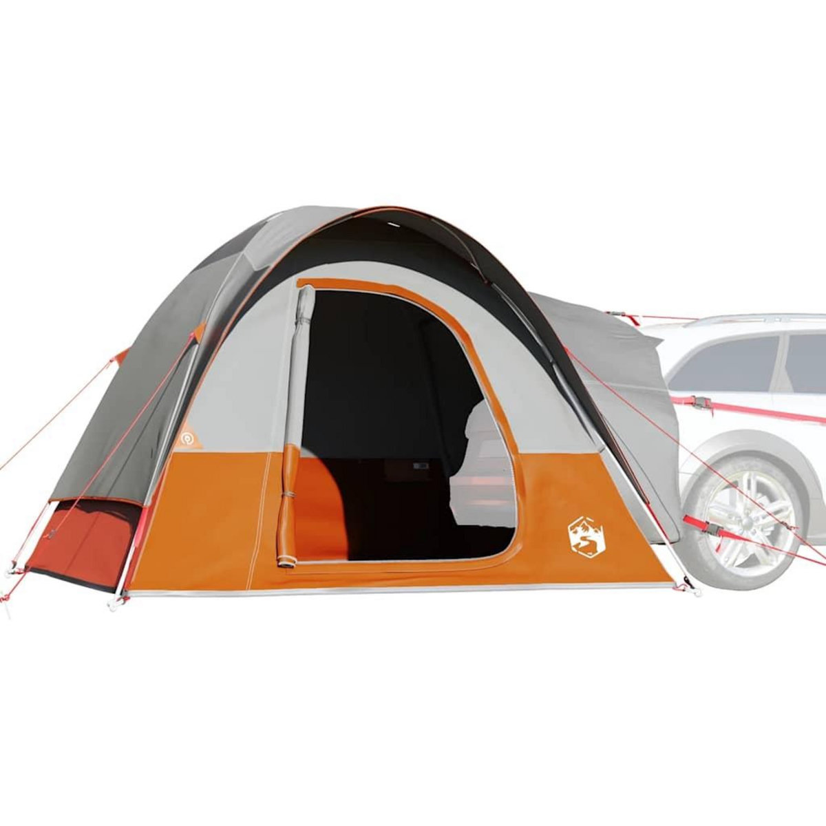 VIDAXL Tente de voiture 4 personnes gris et orange impermeable