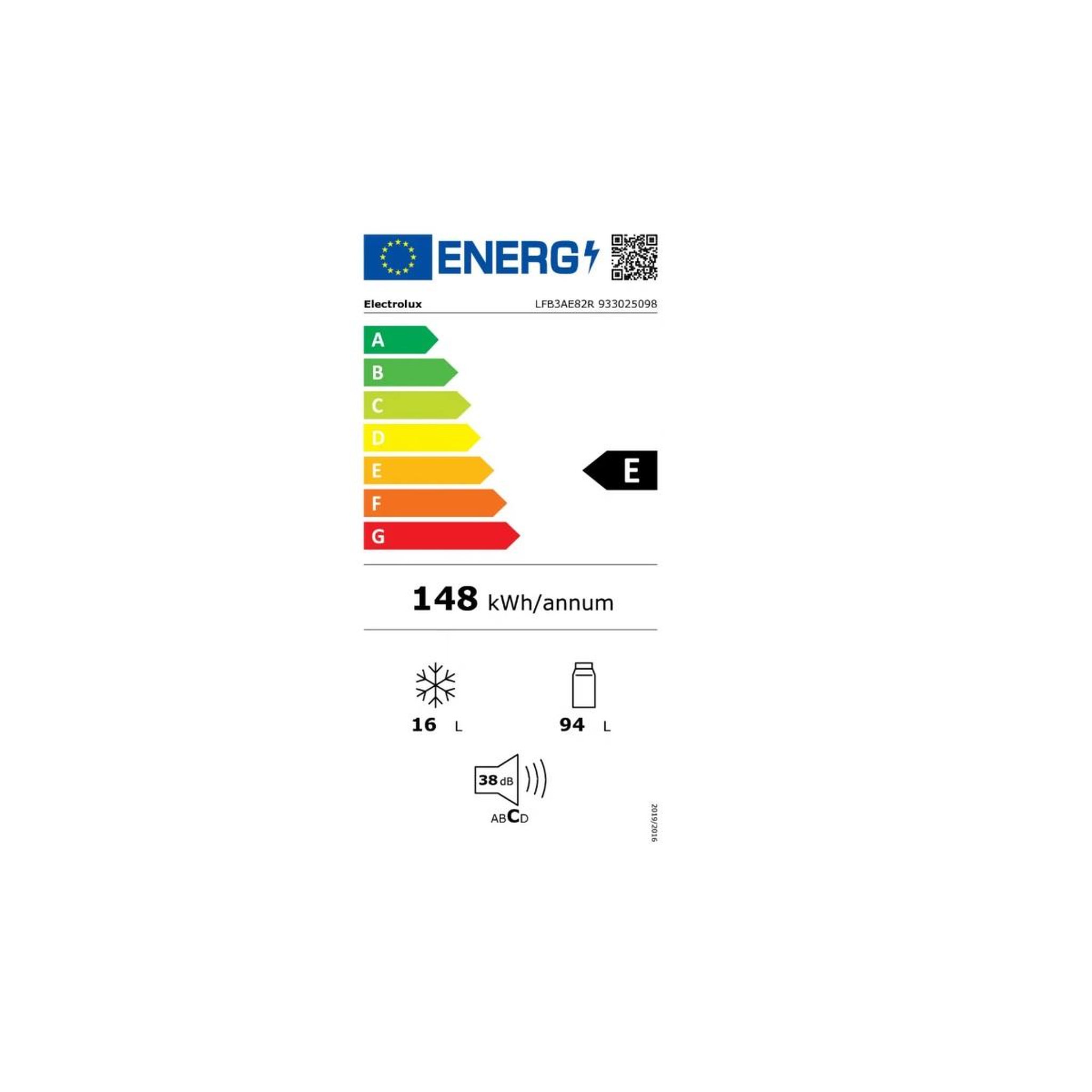 Voir la diapositive 2 : ELECTROLUX Réfrigérateur 1 porte 112l statique blanc - lfb3ae82r