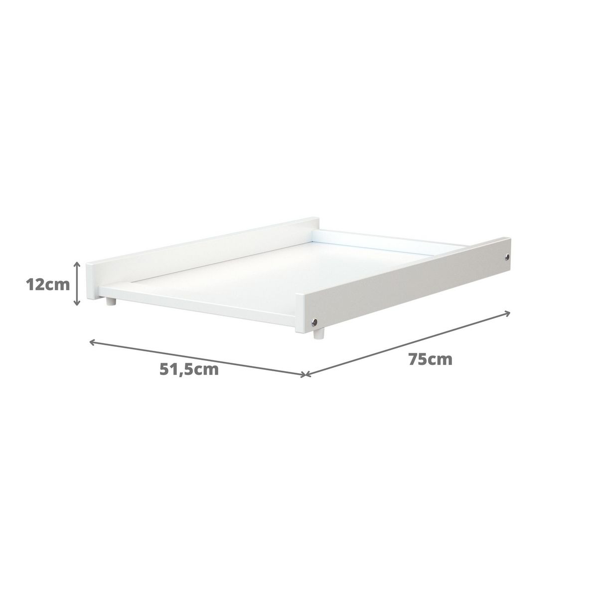 AT4 Plan à langer amovible avec matelas pour lit bébé ESSENTIEL en bois