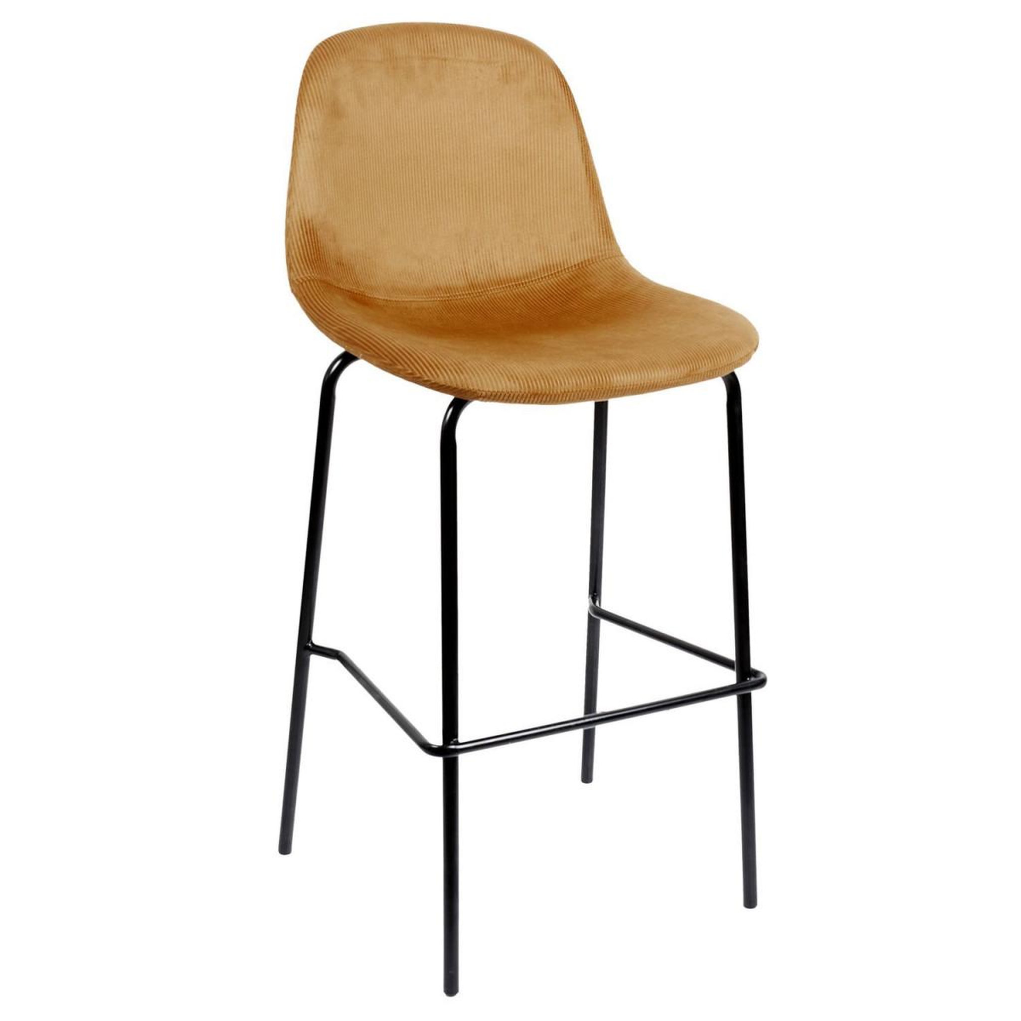 Voir la diapositive 2 : The Home Deco Factory Lot de 2 chaises de bar velours  giulia  100cm jaune