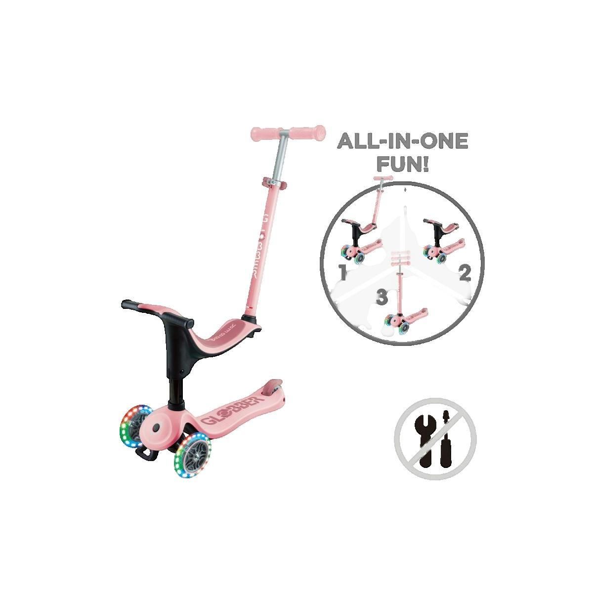 GLOBBER Trottinette Globber GO-UP SPORTY LIGHTS Rose Pastel