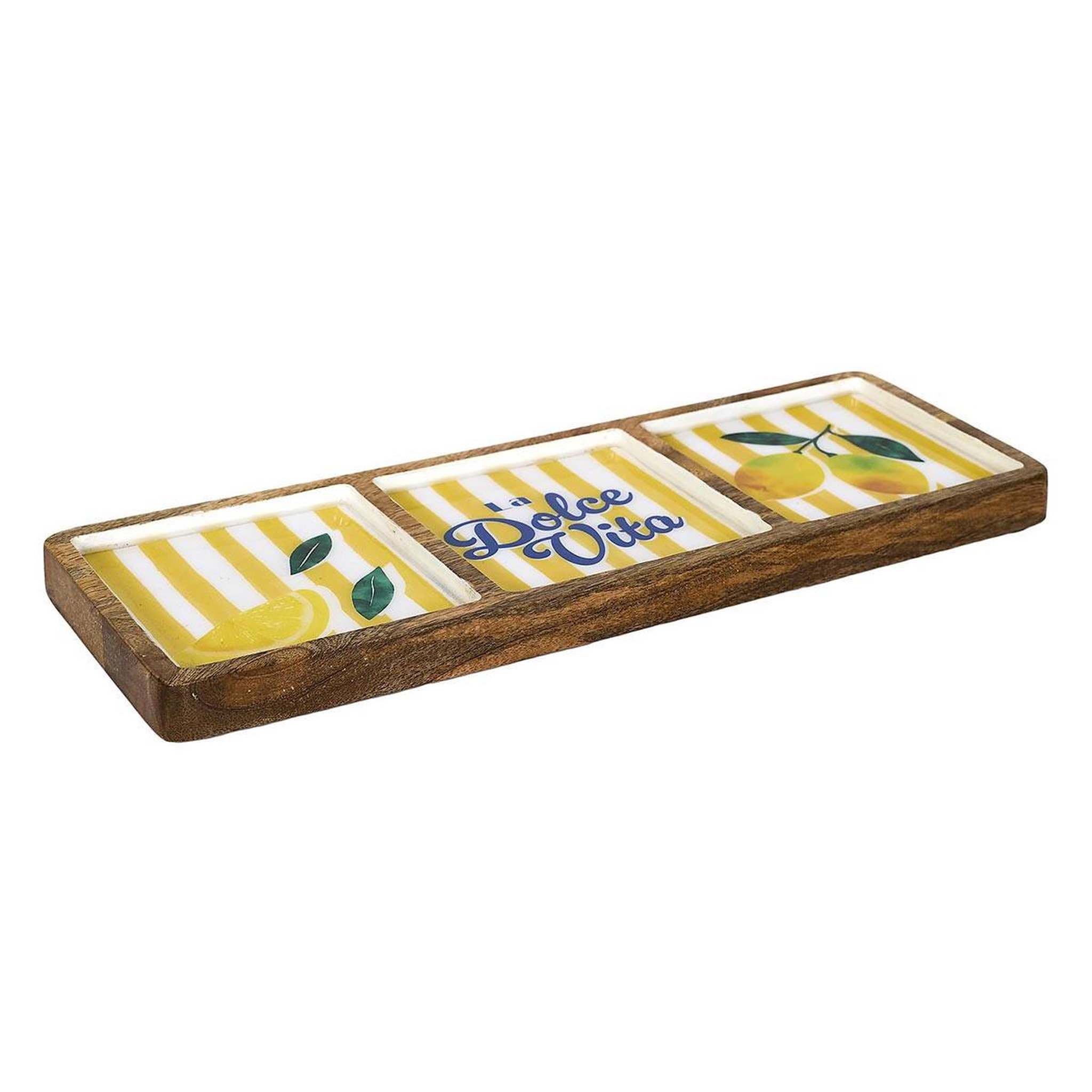 The Home Deco Factory Planche de présentation en bois  dolce vita  40cm jaune