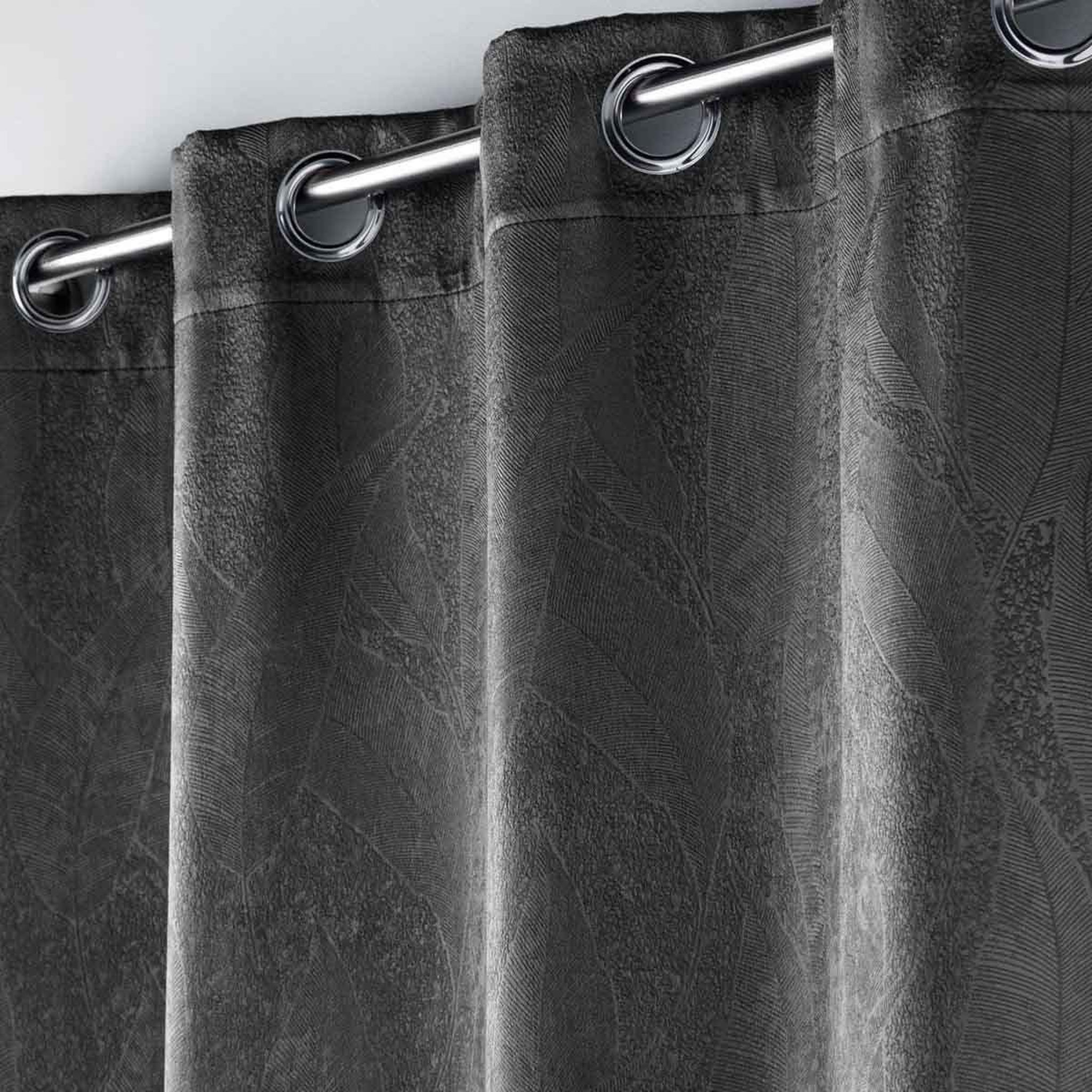 Voir la diapositive 2 : Douceur d'Intérieur Rideau occultant  mélodie  135x280cm anthracite