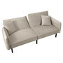 Voir la diapositive 6 : The Home Deco Factory Canapé convertible en velours Risor  - 3 Places - Taupe