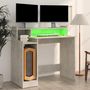 Voir la diapositive 5 : VIDAXL Bureau et lumieres LED Gris beton 97x45x90 cm Bois d'ingenierie