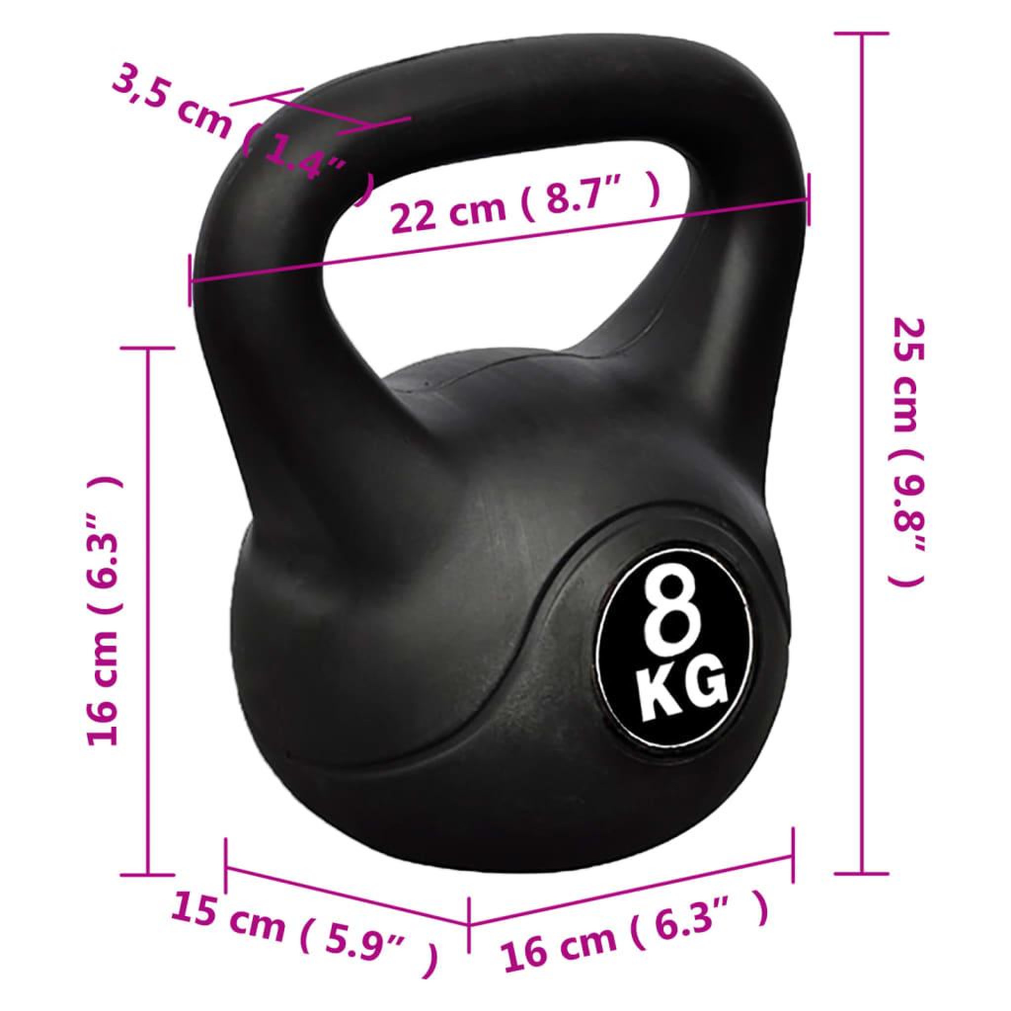 Voir la diapositive 4 : VIDAXL Kettlebell 8 kg