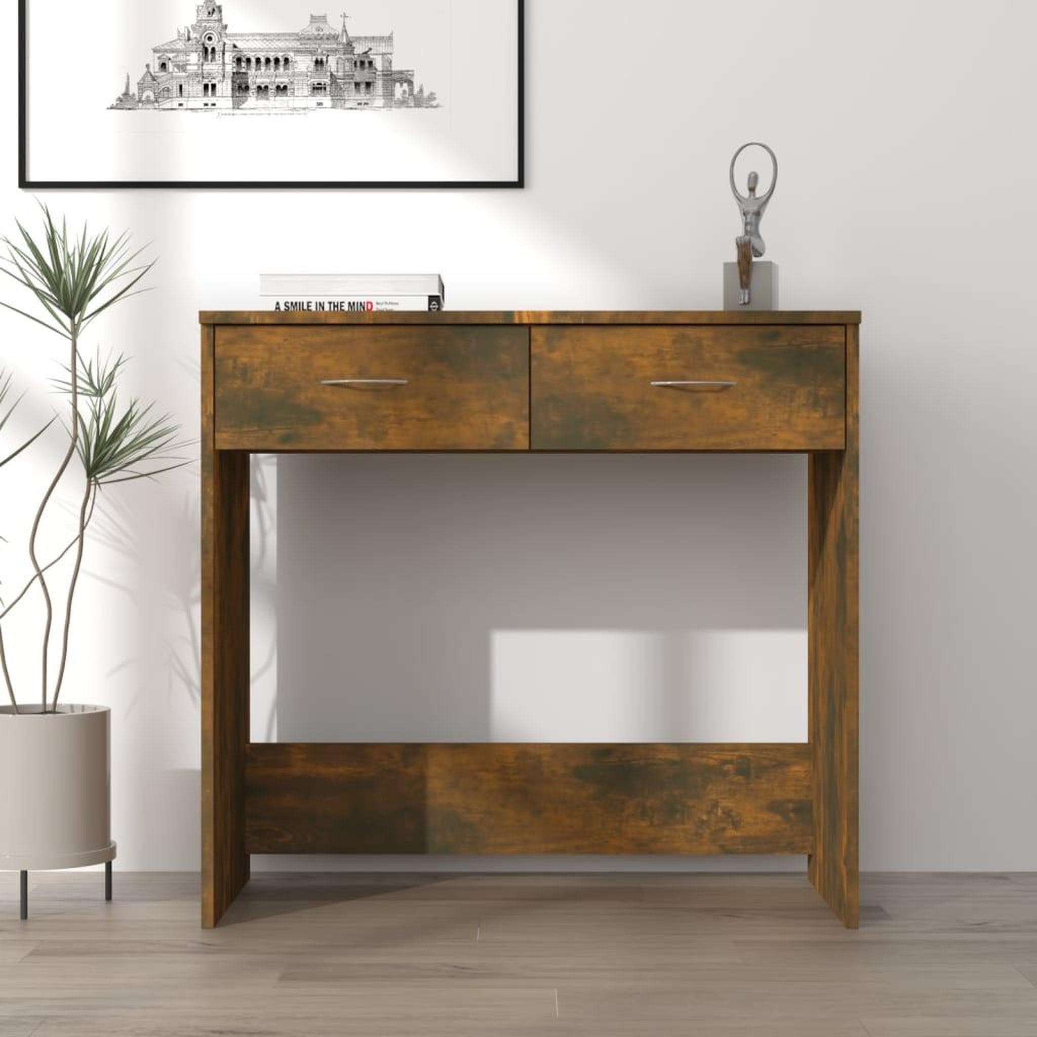 VIDAXL Bureau Chene fume 80x40x75 cm Bois d'ingenierie