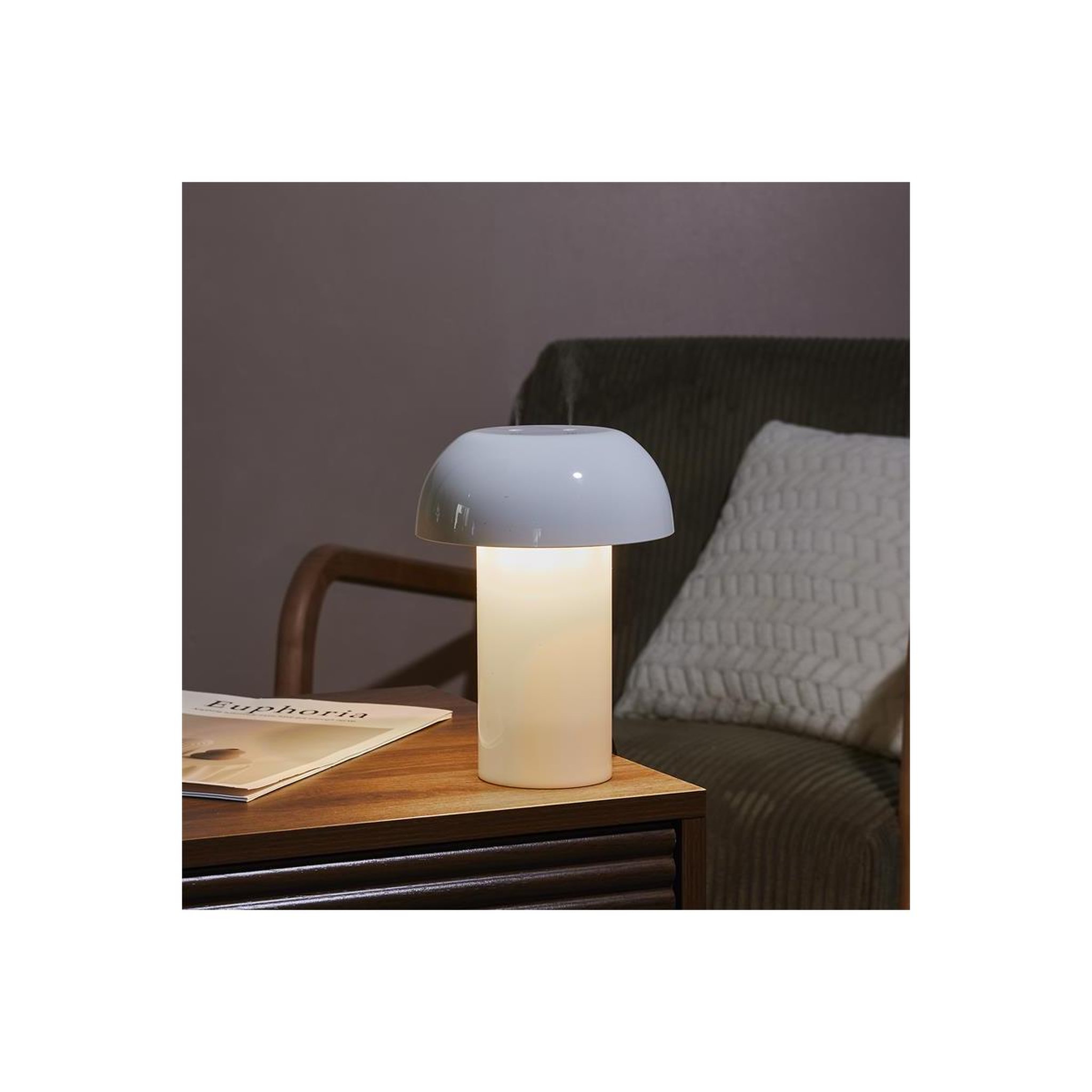 Voir la diapositive 5 : The Home Deco Factory Lampe à poser led & diffuseur  champignon  19cm blanc