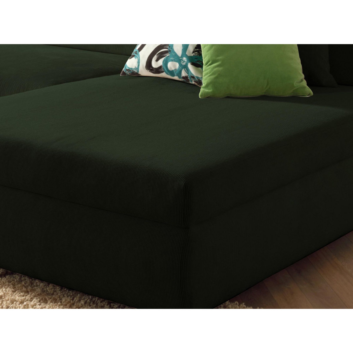 LISA DESIGN Malcom - canapé panoramique d'angle gauche - en velours côtelé