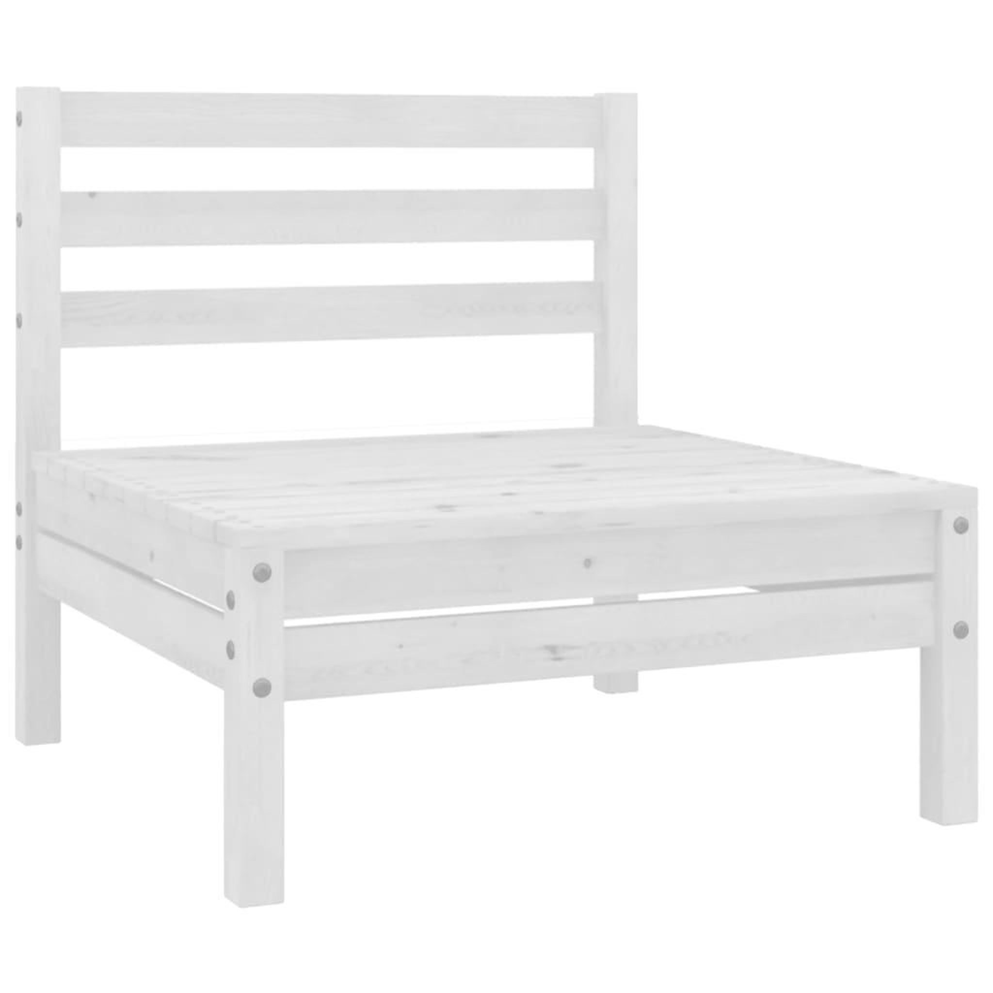 Voir la diapositive 4 : VIDAXL Salon de jardin 11 pcs Bois de pin massif Blanc